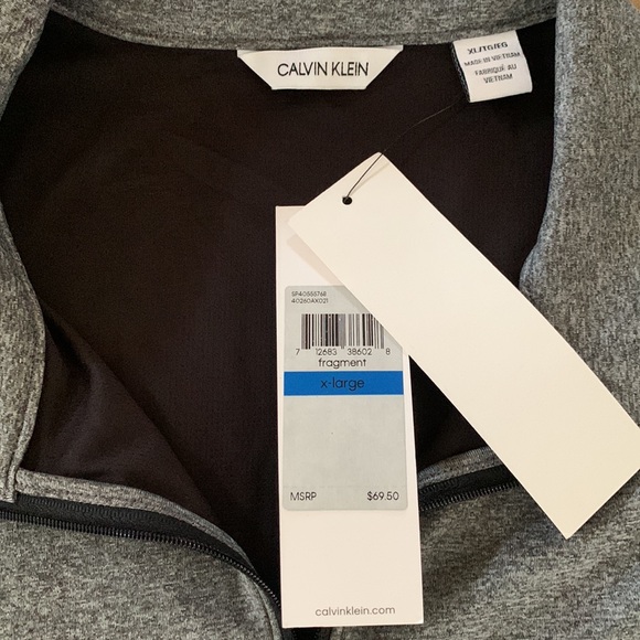 Calvin Klein Mens XLarge Grey/Black Thin, Collared Long Sleeve Shirt NWT - Picture 6 of 11